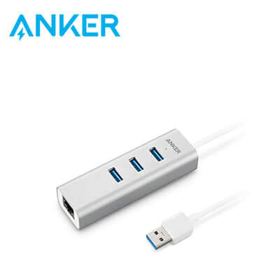 Anker Aluminum 3-Port USB 3.0 and Ethernet Hub - alternate view