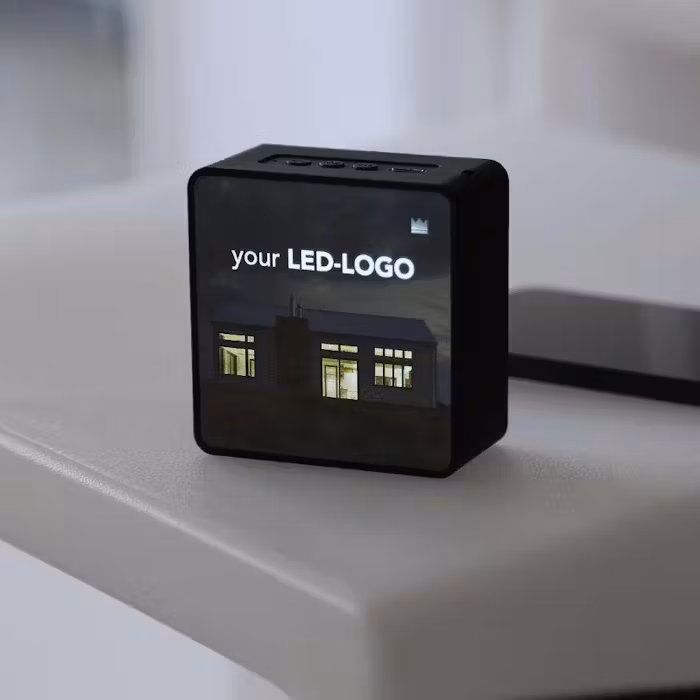 Light Up Logo Bamboo Wireless Charger - alternate view