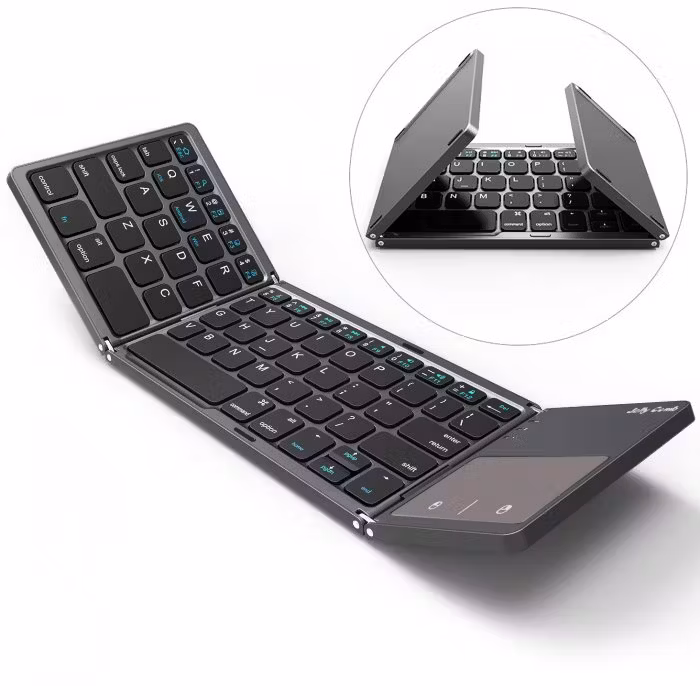 Rechargeable Foldable Bluetooth Keyboard with Touchpad