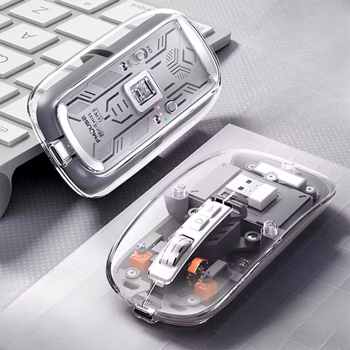 Rechargeable Bluetooth Transparent Mouse - alternate view
