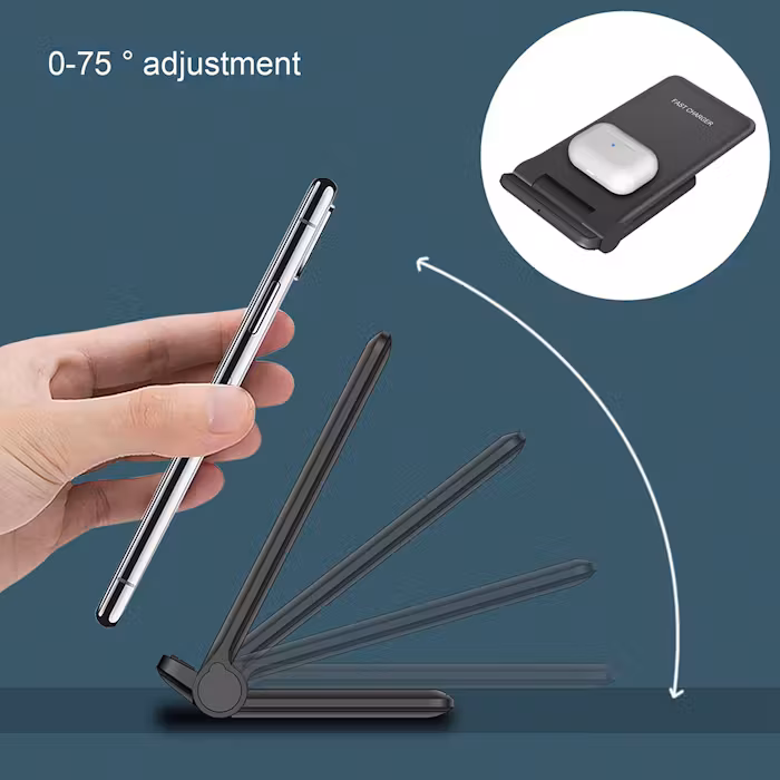 Adjustable Wireless Fast Charge Phone Stand - alternate view
