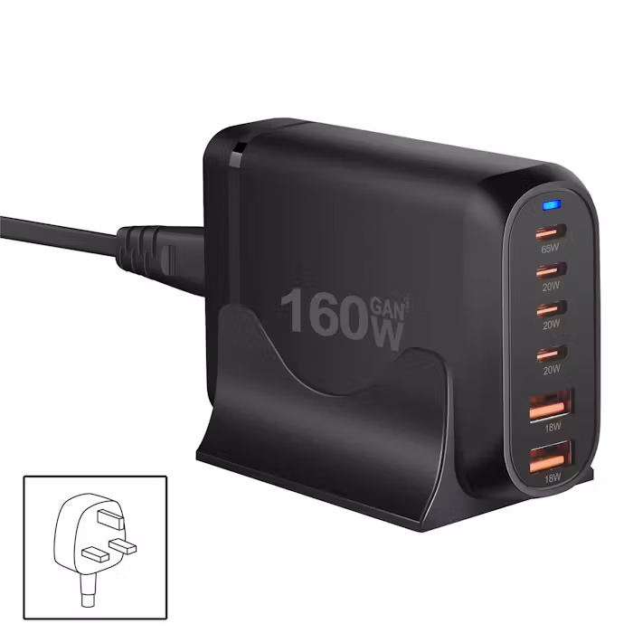 GaN 6 Ports Fast Charging Station - 160W