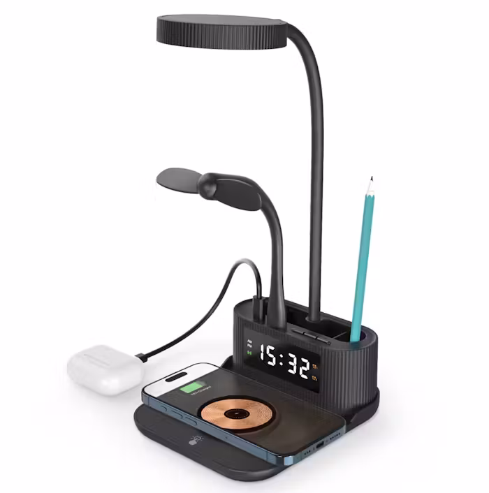 Smart Desk Lamp with Wireless Charging Hub