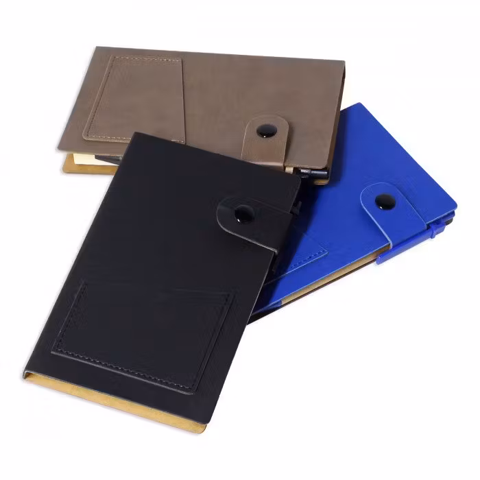 Lux Leather Notebook With Post-It & Pen