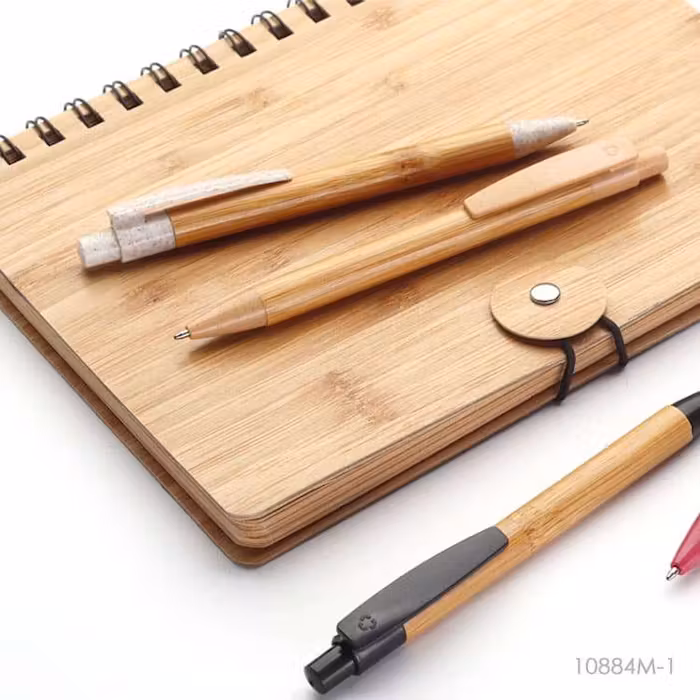 Bamboo Ball Pen with Wheat Straw Clip - alternate view