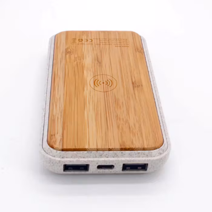 Wireless Wheat Straw and Bamboo Powerbank - alternate view