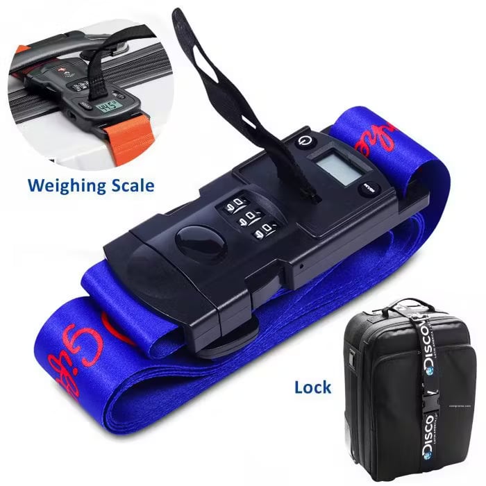 Luggage Strap with Lock and Digital Scale