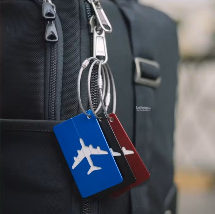 Aluminium Luggage Tag - Rectangular - alternate view