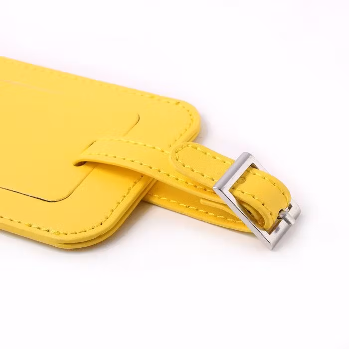 Leather Luggage Tag with Fastener - alternate view