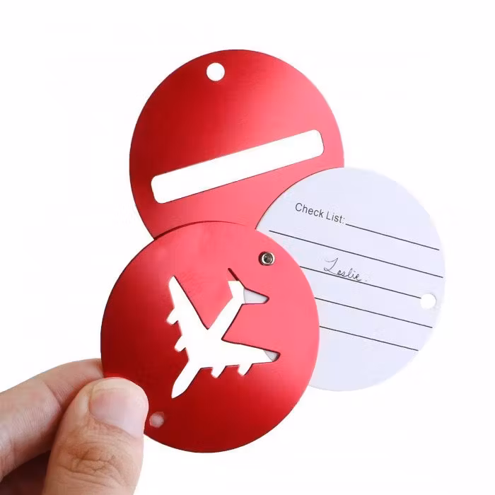 Round Aluminium Luggage Tag - alternate view