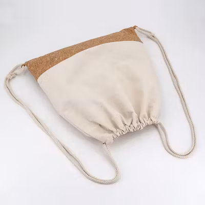 Canvas Drawstring Bag with Cork (12 Oz) - alternate view