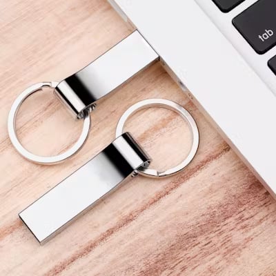 USB Metallic Thumb Drive with Keyring - alternate view