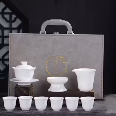 Ceramic Chinese Tea Set - 9 Pieces