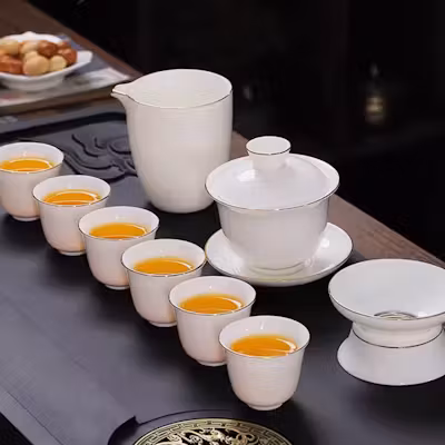 Ceramic Chinese Tea Set - 9 Pieces - alternate view