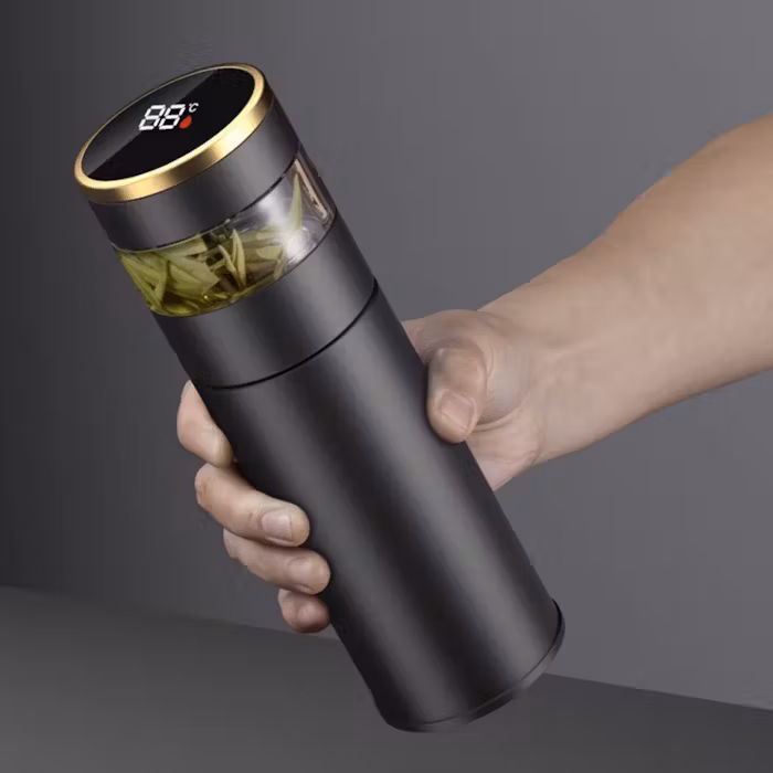 LED Display Flask with Tea Strainer