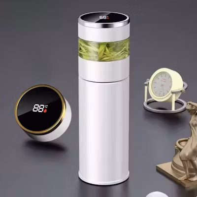 LED Display Flask with Tea Strainer - alternate view