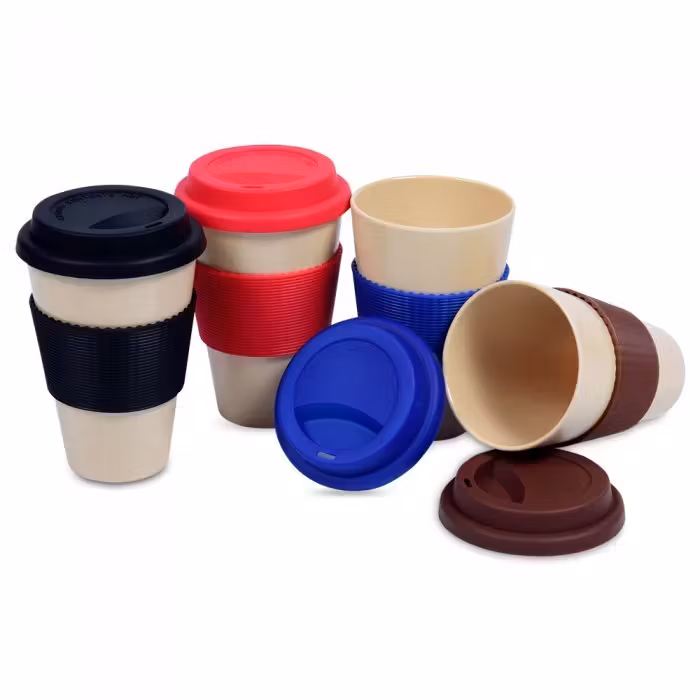 Bamboo Fibre Mug with Lid & Sleeve
