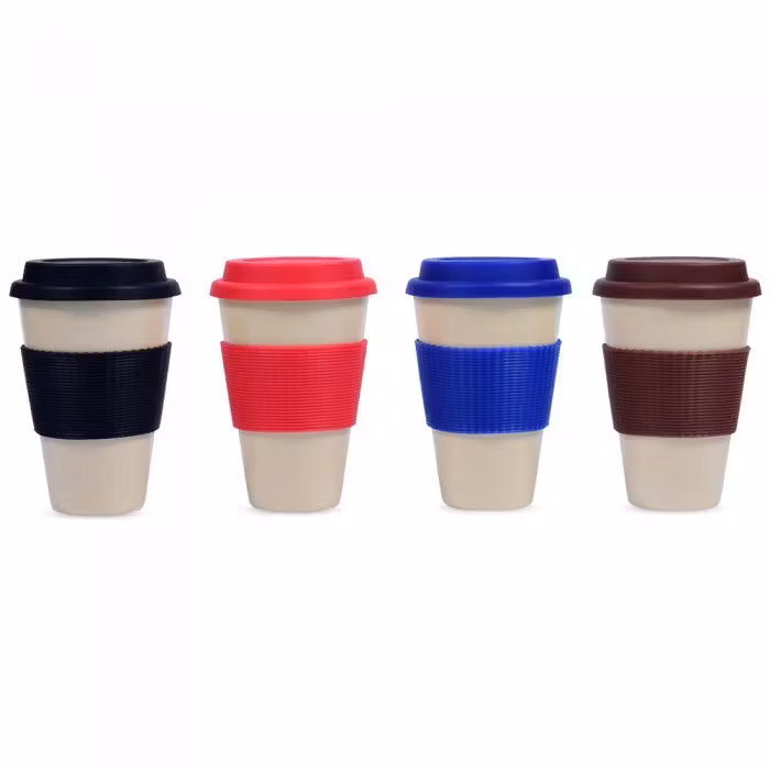 Bamboo Fibre Mug with Lid & Sleeve - alternate view