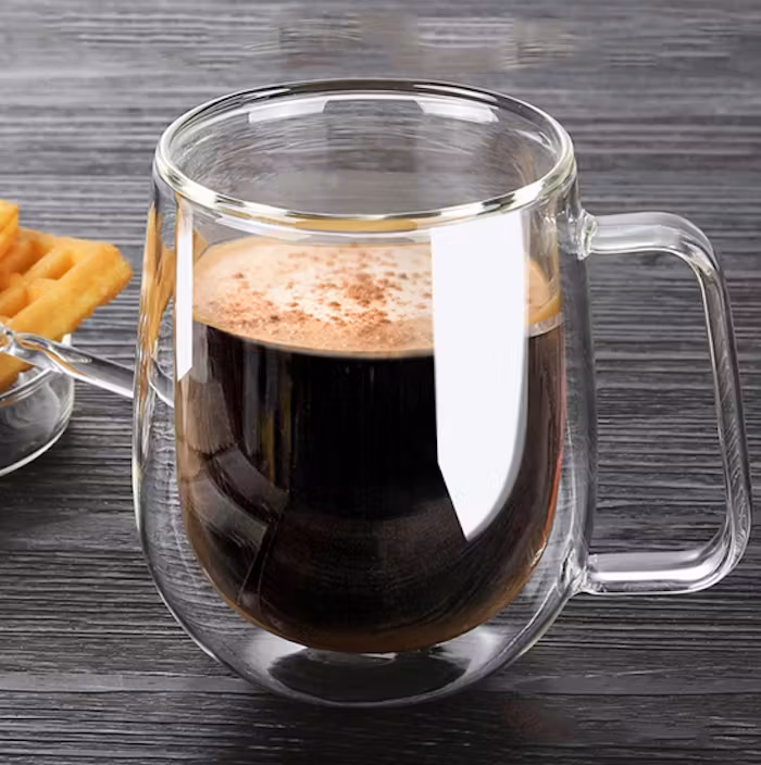 Double Wall Thermal Glass Mug