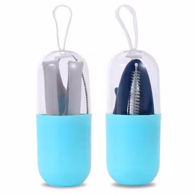 Collapsible Silicone Straw Kit