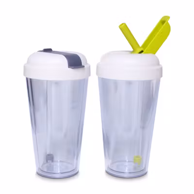 Clear Double Wall Tumbler with Straw - 420ml