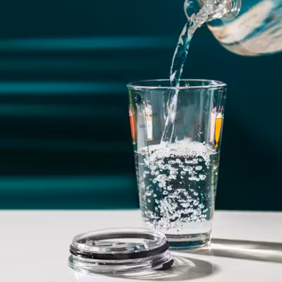 Clear Premium Glass Tumbler with Straw - alternate view