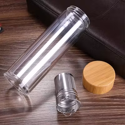 Glass Bamboo Bottle with Tea Infuser - alternate view