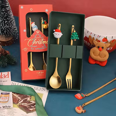 Christmas Cutlery in Gift Box Set - alternate view