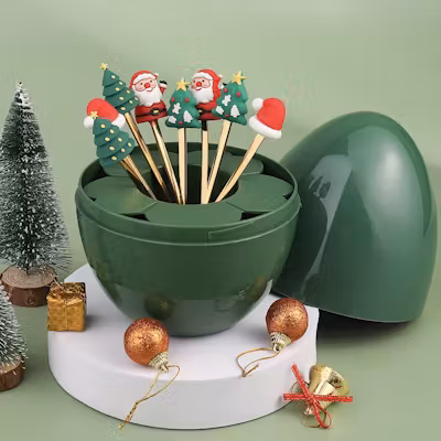 Christmas Cutlery Set in Egg Shaped Container