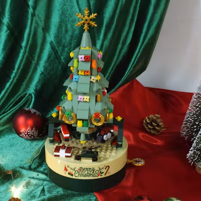 Christmas Tree Music Box Bricks Set - alternate view