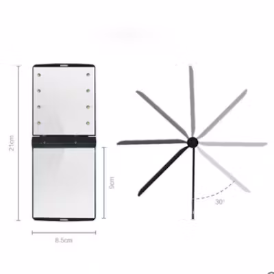 Portable Double-Sided Mirror with LED Lights - alternate view