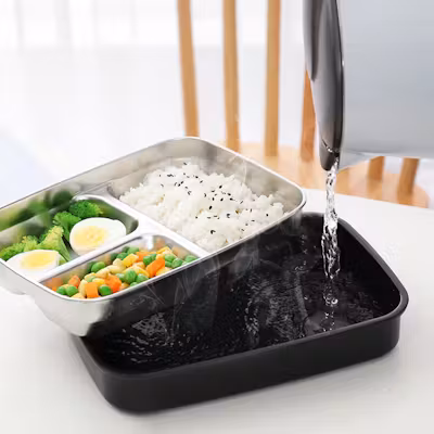 3-Compartment Stainless Steel Lunch Box - alternate view