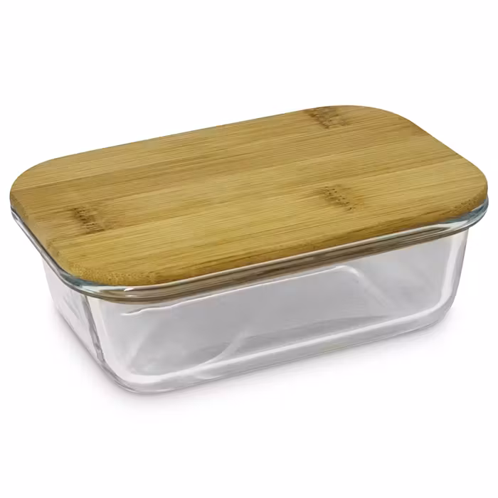 Glass Food Container with Bamboo Lid