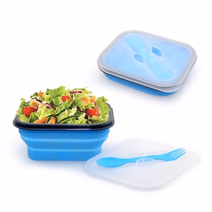 Microwavable Collapsible Lunch Box with Cutlery