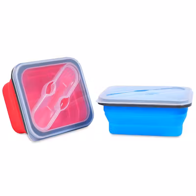 Microwavable Collapsible Lunch Box with Cutlery - alternate view