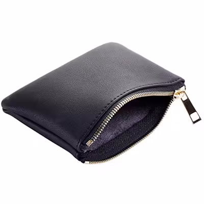 Premium Leather Coin Pouch with Zipper
