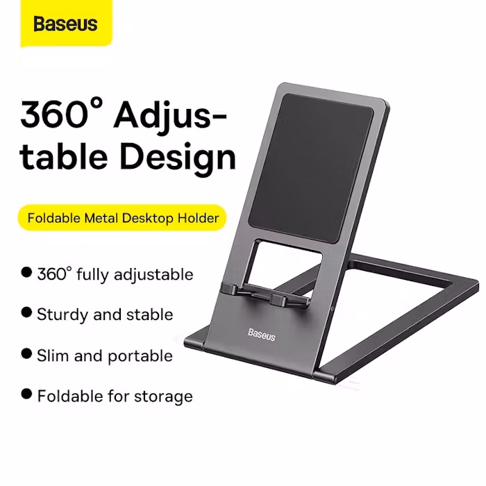 Desktop Phone and Tablet Holder - Baseus Foldable Metallic - alternate view