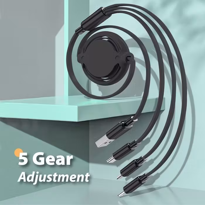 Fast Charging Retractable Cable - 3 in 1 - alternate view