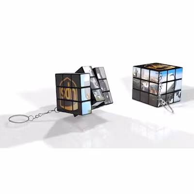 Promotional Rubik Cube Keychain - alternate view