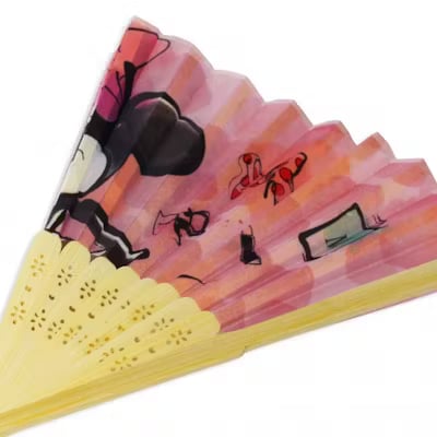 Fabric Folding Fan - alternate view