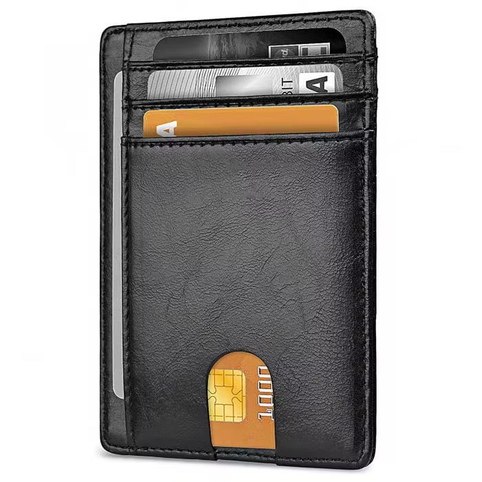 Minimalist RFID Blocking Leather Card Holder