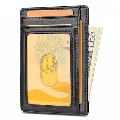 Minimalist RFID Blocking Leather Card Holder - alternate view