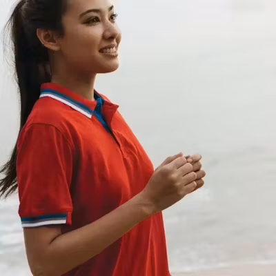 Ribbed Honeycomb Polo T-Shirt - alternate view