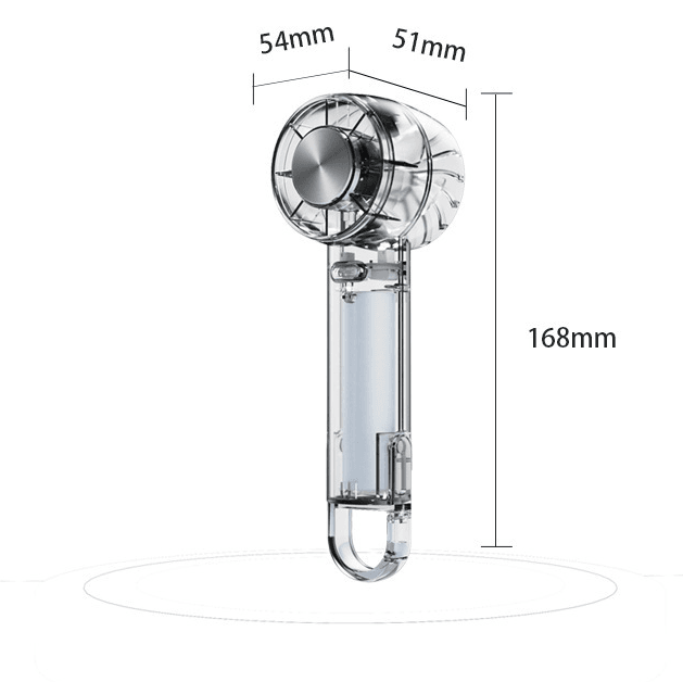 LumiSphere Transparent Dome Pocket Fan with Visible Rotor Display - alternate view