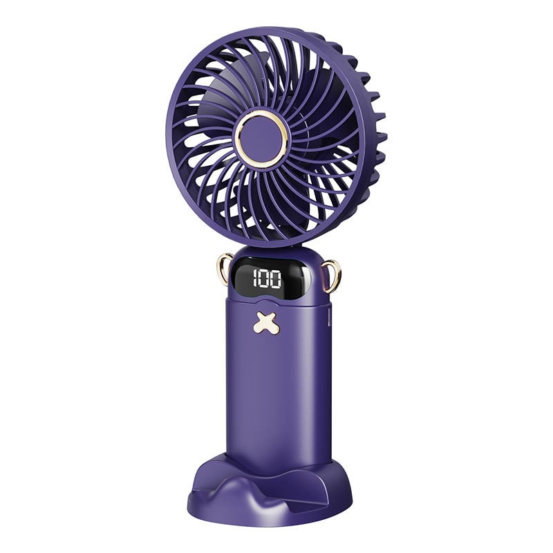 LuminaFold™ LED Display Handheld Fan with 6-Speed Control